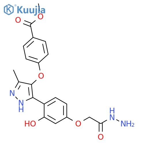 methyl 4-(3-{4-(hydrazinecarbonyl)methoxy-2-hydroxyphenyl}-5-methyl-1H-pyrazol-4-yl)oxybenzoate structure