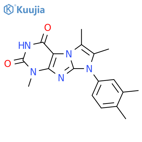 8-(3,4-dimethylphenyl)-1,6,7-trimethyl-1H,2H,3H,4H,8H-imidazo1,2-gpurine-2,4-dione structure