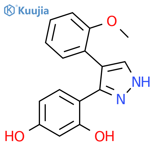 4-4-(2-methoxyphenyl)-1H-pyrazol-3-ylbenzene-1,3-diol structure