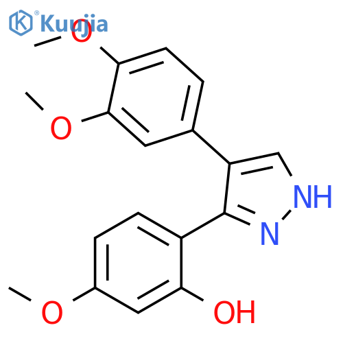 2-4-(3,4-dimethoxyphenyl)-1H-pyrazol-3-yl-5-methoxyphenol structure