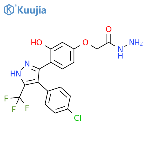 2-{4-4-(4-chlorophenyl)-5-(trifluoromethyl)-1H-pyrazol-3-yl-3-hydroxyphenoxy}acetohydrazide structure