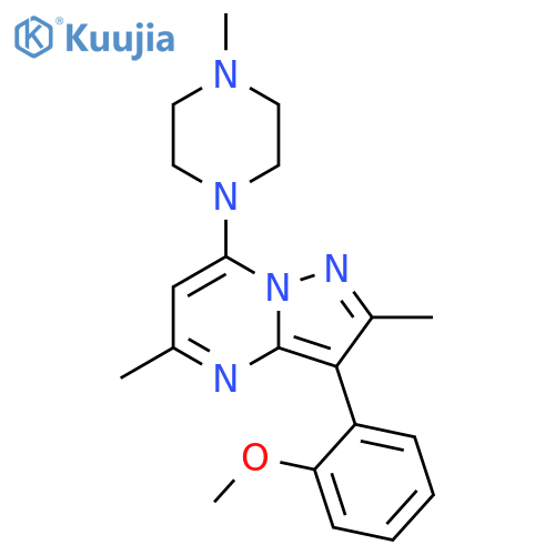1-3-(2-methoxyphenyl)-2,5-dimethylpyrazolo1,5-apyrimidin-7-yl-4-methylpiperazine structure