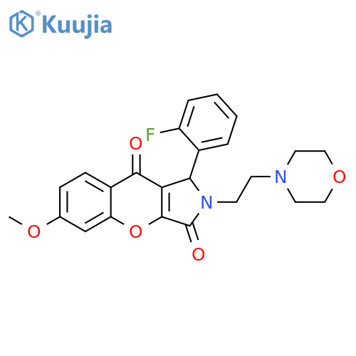 1-(2-fluorophenyl)-6-methoxy-2-2-(morpholin-4-yl)ethyl-1H,2H,3H,9H-chromeno2,3-cpyrrole-3,9-dione structure