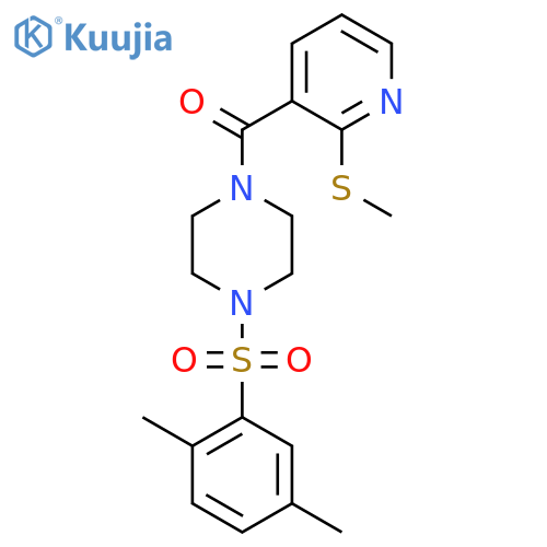1-(2,5-Dimethylbenzenesulfonyl)-4-[2-(methylsulfanyl)pyridine-3-carbonyl]piperazine structure