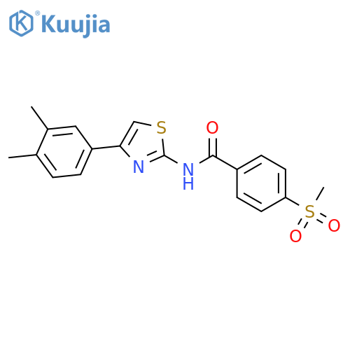 N-4-(3,4-dimethylphenyl)-1,3-thiazol-2-yl-4-methanesulfonylbenzamide structure