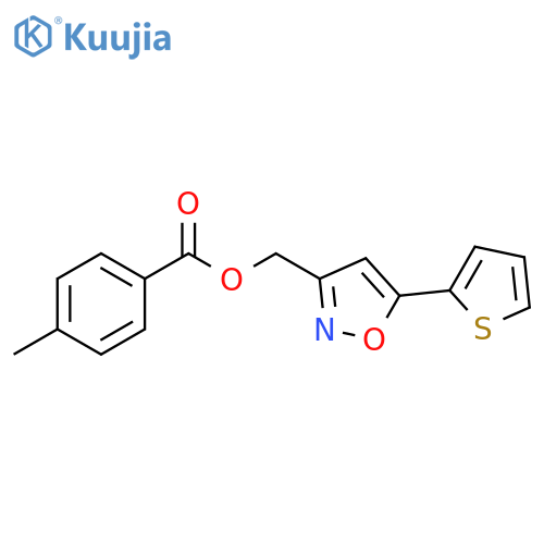5-(thiophen-2-yl)-1,2-oxazol-3-ylmethyl 4-methylbenzoate structure