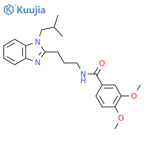3,4-dimethoxy-N-{3-1-(2-methylpropyl)-1H-1,3-benzodiazol-2-ylpropyl}benzamide structure
