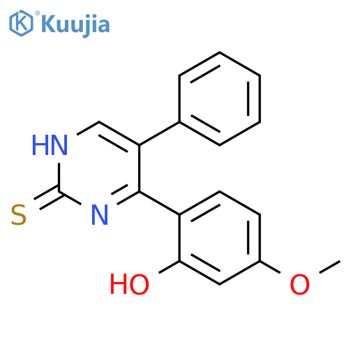 6-(2-hydroxy-4-methoxyphenyl)-5-phenyl-1,2-dihydropyrimidine-2-thione structure