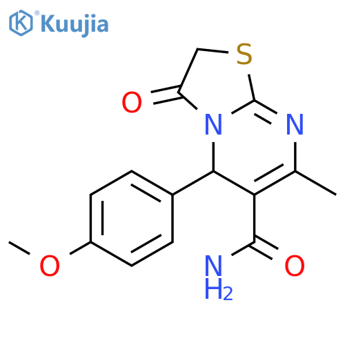 5-(4-methoxyphenyl)-7-methyl-3-oxo-2H,3H,5H-1,3thiazolo3,2-apyrimidine-6-carboxamide structure