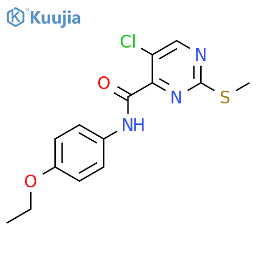 5-chloro-N-(4-ethoxyphenyl)-2-(methylsulfanyl)pyrimidine-4-carboxamide structure