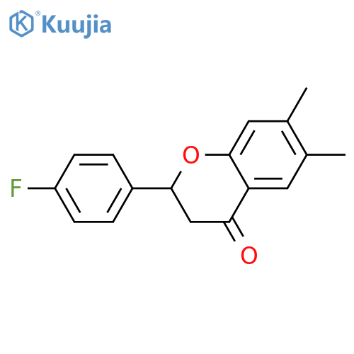 4H-1-BENZOPYRAN-4-ONE, 2-(4-FLUOROPHENYL)-2,3-DIHYDRO-6,7-DIMETHYL- structure