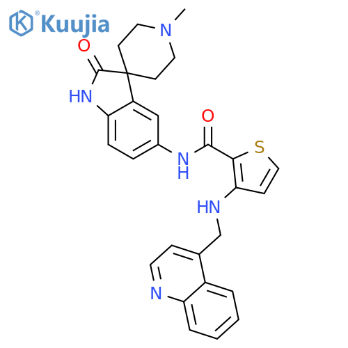 2-Thiophenecarboxamide,N-(1,2-dihydro-1'-methyl-2-oxospiro[3H-indole-3,4'-piperidin]-5-yl)-3-[(4-quinolinylmethyl)amino]- structure