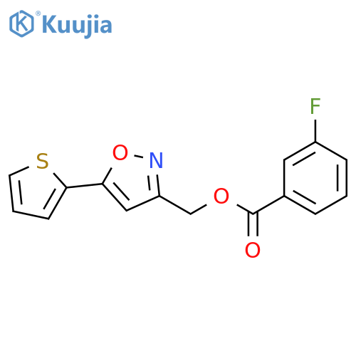 5-(thiophen-2-yl)-1,2-oxazol-3-ylmethyl 3-fluorobenzoate structure