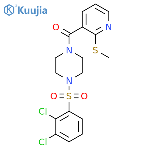 1-(2,3-Dichlorobenzenesulfonyl)-4-[2-(methylsulfanyl)pyridine-3-carbonyl]piperazine structure