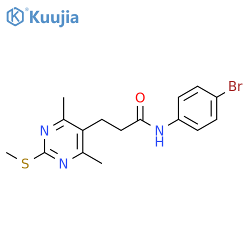 5-Pyrimidinepropanamide, N-(4-bromophenyl)-4,6-dimethyl-2-(methylthio)- structure