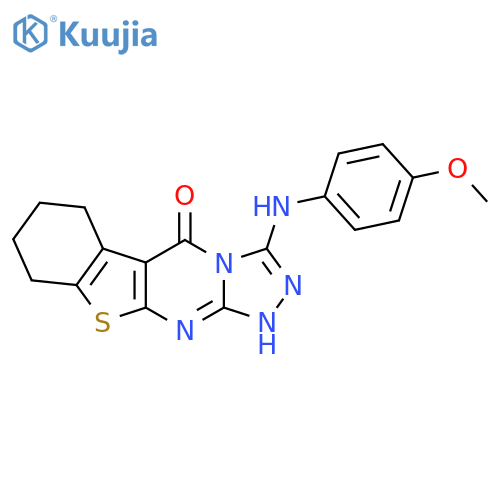 14-(4-methoxyphenyl)amino-8-thia-10,12,13,15-tetraazatetracyclo7.7.0.0^{2,7}.0^{11,15}hexadeca-1(9),2(7),10,13-tetraen-16-one structure