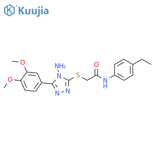 2-{4-amino-5-(3,4-dimethoxyphenyl)-4H-1,2,4-triazol-3-ylsulfanyl}-N-(4-ethylphenyl)acetamide structure