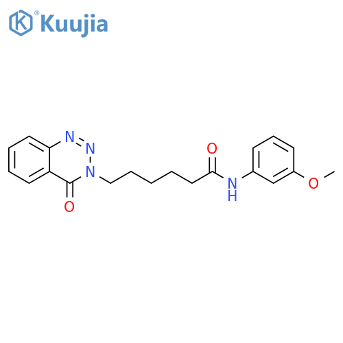 N-(3-methoxyphenyl)-6-(4-oxo-3,4-dihydro-1,2,3-benzotriazin-3-yl)hexanamide structure
