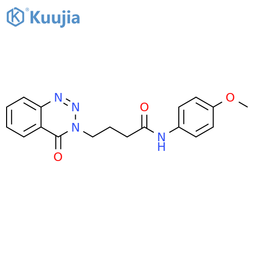 N-(4-methoxyphenyl)-4-(4-oxo-3,4-dihydro-1,2,3-benzotriazin-3-yl)butanamide structure