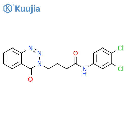 N-(3,4-dichlorophenyl)-4-(4-oxo-3,4-dihydro-1,2,3-benzotriazin-3-yl)butanamide structure