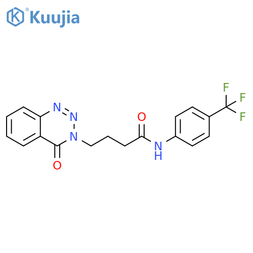 4-(4-oxo-3,4-dihydro-1,2,3-benzotriazin-3-yl)-N-4-(trifluoromethyl)phenylbutanamide structure
