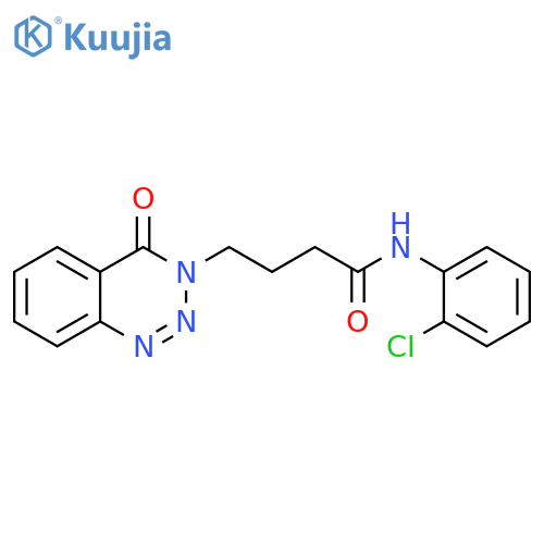 N-(2-chlorophenyl)-4-(4-oxo-3,4-dihydro-1,2,3-benzotriazin-3-yl)butanamide structure