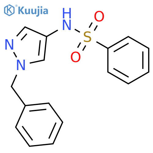Benzenesulfonamide, N-[1-(phenylmethyl)-1H-pyrazol-4-yl]- structure