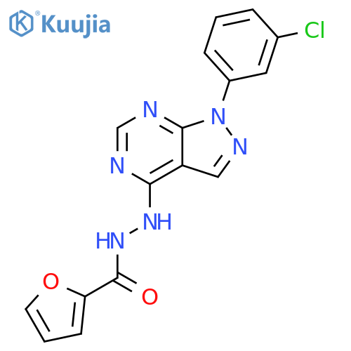 N'-1-(3-chlorophenyl)-1H-pyrazolo3,4-dpyrimidin-4-ylfuran-2-carbohydrazide structure