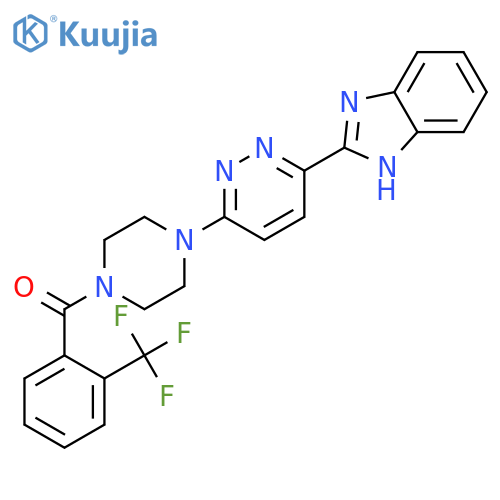 Piperazine,1-[6-(1H-benzimidazol-2-yl)-3-pyridazinyl]-4-[2-(trifluoromethyl)benzoyl]- structure