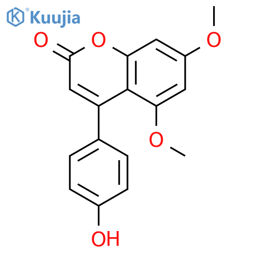 2H-1-Benzopyran-2-one, 4-(4-hydroxyphenyl)-5,7-dimethoxy- structure