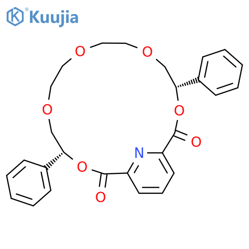 3,6,9,12,15-PENTAOXA-21-AZABICYCLO[15.3.1]HENEICOSA-1(21),17,19-TRIENE-2,16-DIONE, 4,14-DIPHENYL-, (4R*,14S*)- structure