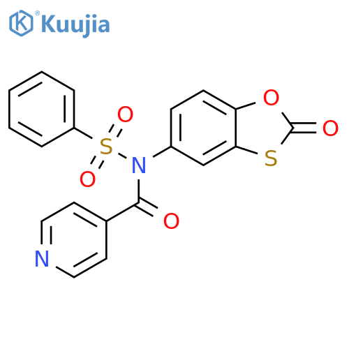 N-(benzenesulfonyl)-N-(2-oxo-2H-1,3-benzoxathiol-5-yl)pyridine-4-carboxamide structure