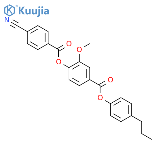 Benzoic acid, 4-[(4-cyanobenzoyl)oxy]-3-methoxy-, 4-propylphenyl ester structure