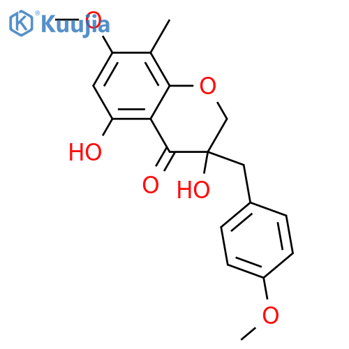 3,5,7-Trihydroxy-3-(4-hydroxybenzyl)-8-methyl-4-chromanone; (R)-form, 4',7-Di-Me ether structure