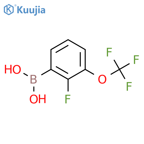 [2-fluoro-3-(trifluoromethoxy)phenyl]boronic acid structure
