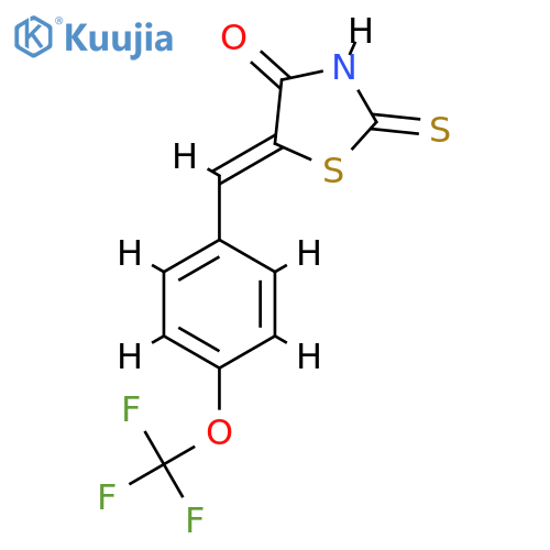 (5Z)-2-sulfanylidene-5-{4-(trifluoromethoxy)phenylmethylidene}-1,3-thiazolidin-4-one structure