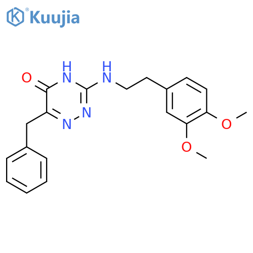 6-benzyl-3-{2-(3,4-dimethoxyphenyl)ethylamino}-4,5-dihydro-1,2,4-triazin-5-one structure