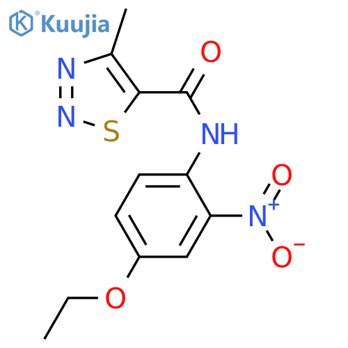 N-(4-ethoxy-2-nitrophenyl)-4-methyl-1,2,3-thiadiazole-5-carboxamide structure