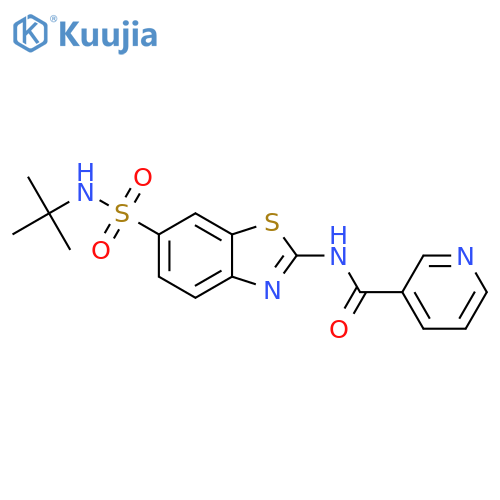 N-6-(tert-butylsulfamoyl)-1,3-benzothiazol-2-ylpyridine-3-carboxamide structure