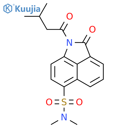 N,N-dimethyl-2-(3-methylbutanoyl)-3-oxo-2-azatricyclo6.3.1.0^{4,12}dodeca-1(11),4(12),5,7,9-pentaene-9-sulfonamide structure