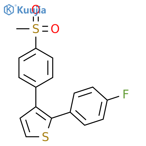 Thiophene, 2-(4-fluorophenyl)-3-[4-(methylsulfonyl)phenyl]- structure