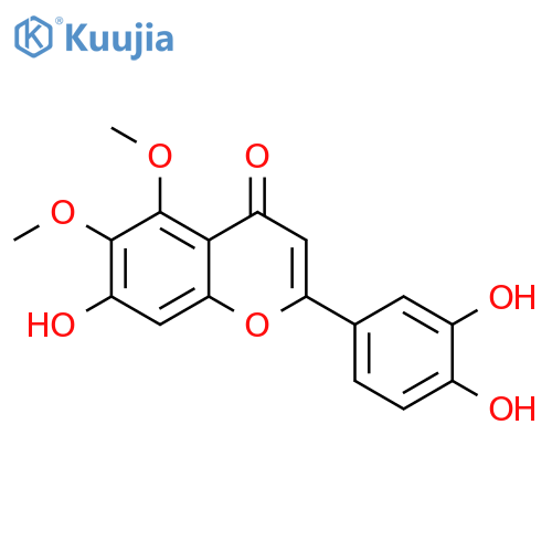 4H-1-Benzopyran-4-one, 2-(3,4-dihydroxyphenyl)-7-hydroxy-5,6-dimethoxy- structure