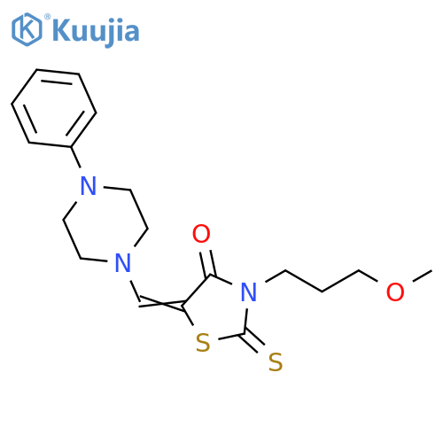 (5Z)-3-(3-methoxypropyl)-5-(4-phenylpiperazin-1-yl)methylidene-2-sulfanylidene-1,3-thiazolidin-4-one structure