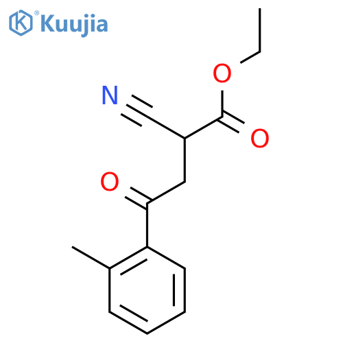 Ethyl 2-cyano-4-(2-methylphenyl)-4-oxobutanoate structure