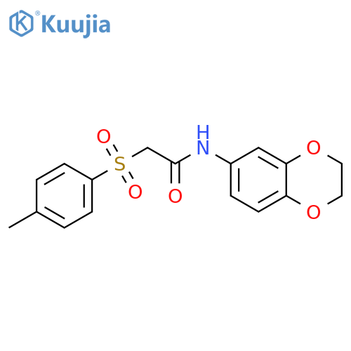 N-(2,3-dihydro-1,4-benzodioxin-6-yl)-2-[(4-methylphenyl)sulfonyl]acetamide structure