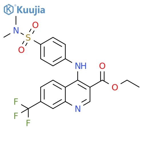 ethyl 4-{4-(dimethylsulfamoyl)phenylamino}-7-(trifluoromethyl)quinoline-3-carboxylate structure