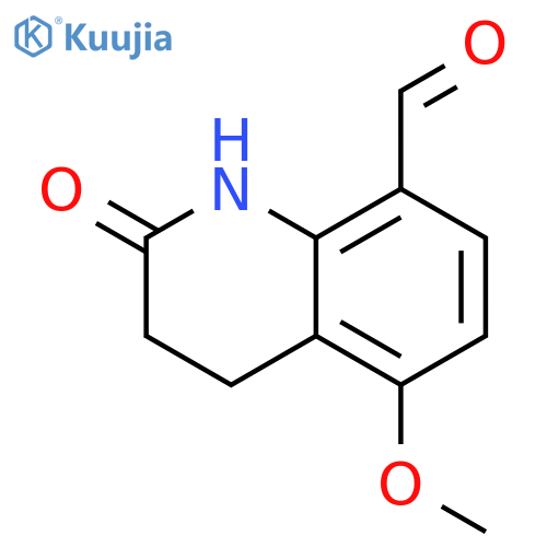 5-methoxy-2-oxo-1,2,3,4-tetrahydroquinoline-8-carbaldehyde structure