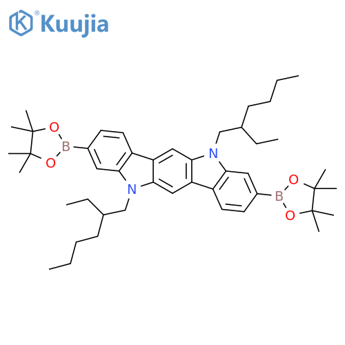 5,11-bis(2-Ethylhexyl)-3,9-bis(4,4,5,5-tetramethyl-1,3,2-dioxaborolan-2-yl)-5,11-dihydroindolo[3,2-b ]carbazole structure