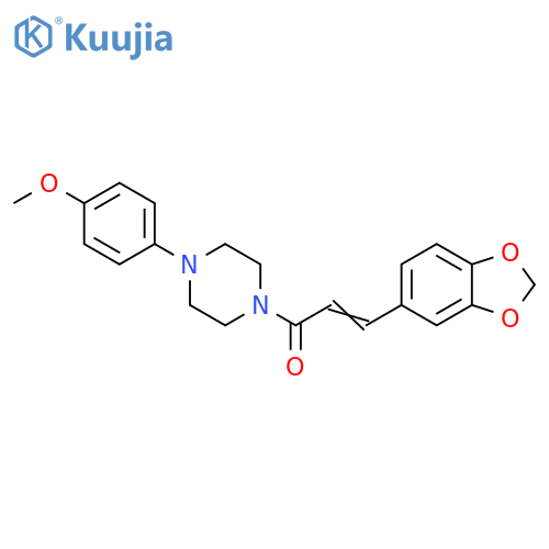 (2E)-3-(2H-1,3-benzodioxol-5-yl)-1-[4-(4-methoxyphenyl)piperazin-1-yl]prop-2-en-1-one structure