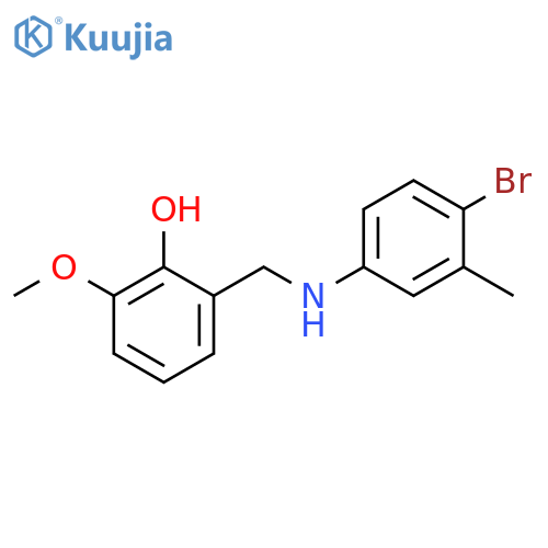 2-{[(4-bromo-3-methylphenyl)amino]methyl}-6-methoxyphenol structure